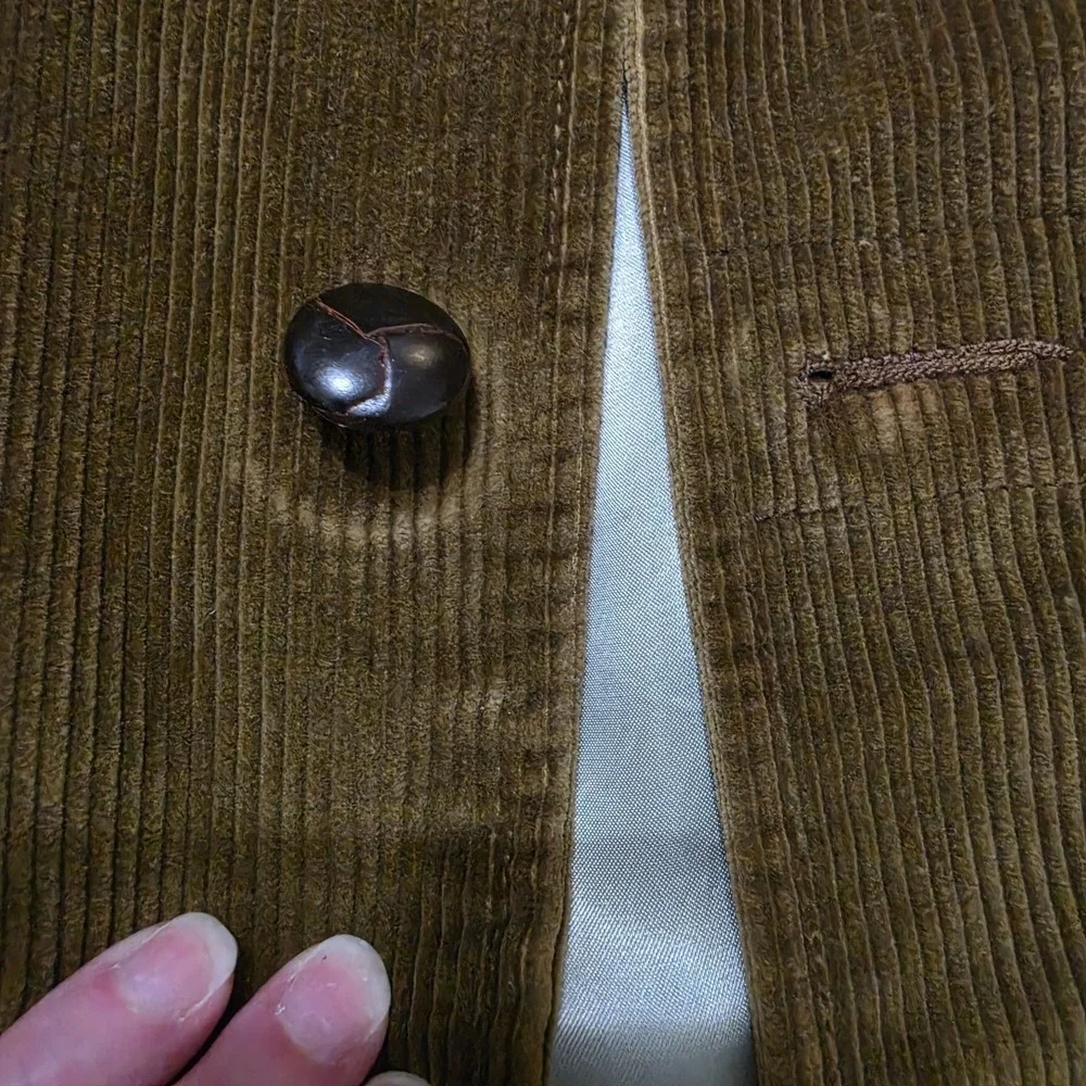 Vintage Lakeland Brown Corduroy Jacket Mens 44 Long Lined Car Coat Retro 70s